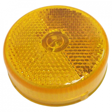 Yellow Incandescent 2.5" Round Marker/Clearance Light, Sealed Housing, 12 VDC, Reflector Lens