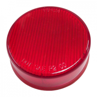 Red 2.5" Round Marker Light with Stripe Lens, 13 Red LEDs