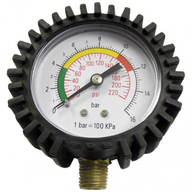 Air Pressure Gauge, 10-220 PSI, 1/4" Male NPT