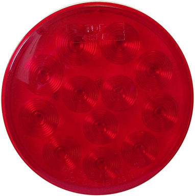 Red Stop-Tail-Turn Light, 12-Volts DC, Grommet-Mounted, 4" Round