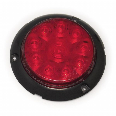 10 LED Surface-Mount Stop-Tail-Turn Signal Light, Red Lens, Red LEDs, 4" Round