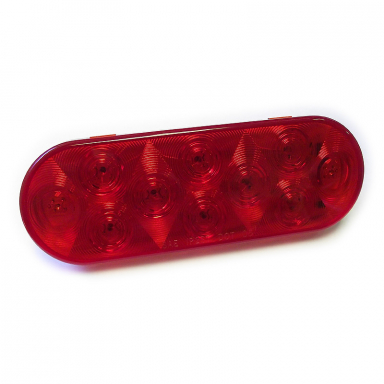 10 LED Stop-Tail-Turn Signal Light, Red Lens, Red LEDs, 6" Oval