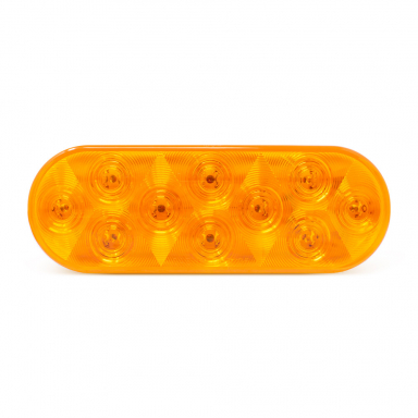 10 LED Turn Signal Light, Amber Lens, Amber LEDs, 6" Oval