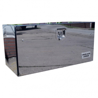 Polished Stainless Steel Underbody Toolbox, 18" x 18" x 24", Locking T-Handle