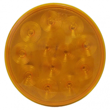 Amber Stop-Tail-Turn Light, 12-Volts DC, Grommet-Mounted, 4" Round