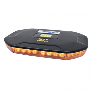 (Class 1) Magnet Mount Amber LED Mini Warning Light Bar With 20 Flash Patterns, 10-30 VDC