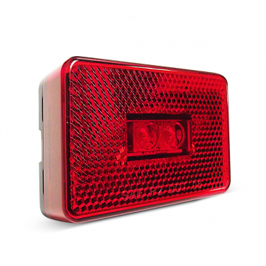 Red Rectangular Marker Light with Reflector Lens