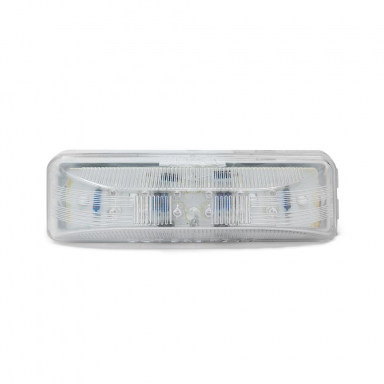 Red Long Rectangular LED Marker Light, Clear Lens, Red LEDs