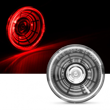 Tunnel Vision LED Marker Light, Clear Lens, Red LEDs, 2" Round