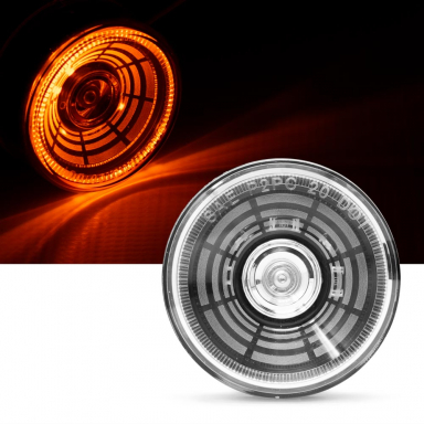 Tunnel Vision LED Marker Light, Clear Lens, Amber LEDs, 2" Round