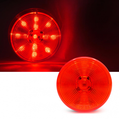 2.5" Round Red LED Clearance/Marker Light With Starburst Pattern, 13 LEDs