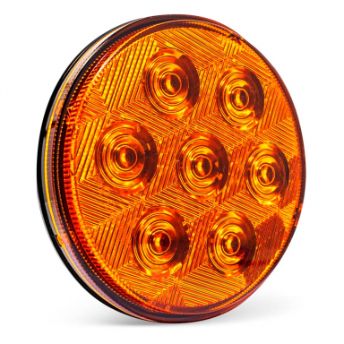 7 LED Park/Turn Signal Light, Amber Lens, Amber LEDs, 4" Round