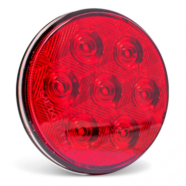 7 LED Stop-Tail-Turn Light, Red Lens, Red LEDs, 4" Round