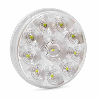 10 LED Stop-Tail-Turn Light, Clear Lens, Red LEDs, 4" Round