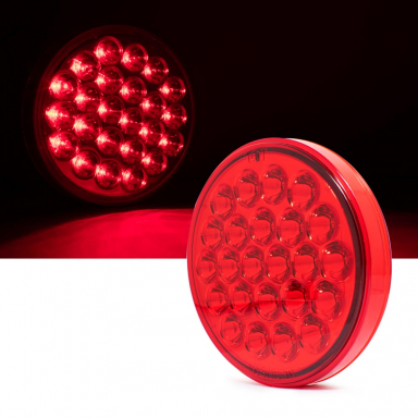 4" Round Pearl Style Stop-Tail-Turn Light With 24 Red LEDs