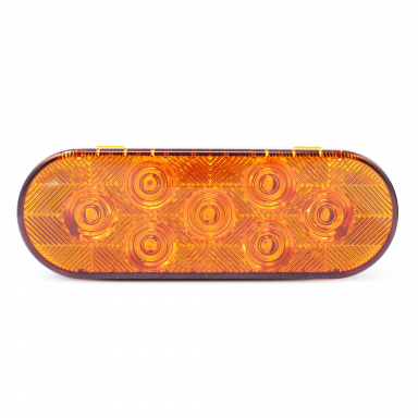 7 LED Turn Signal Light, Amber Lens, Amber LEDs, 6" Oval