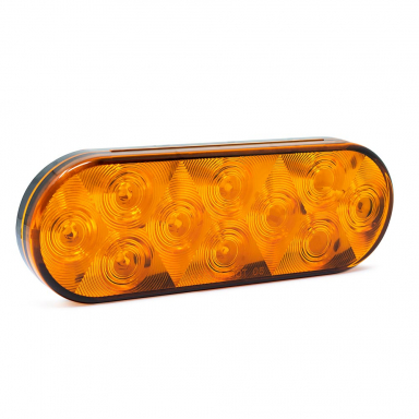 10 LED Grommet-Mount Strobe Light, Amber Lens, Amber LEDs, 6" Oval