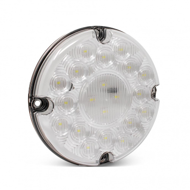 20 LED Backup Light, Clear Lens, White LEDs, 9-32 Volts DC, 7" Round