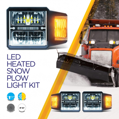 Five Function LED Heated Snow Plow Headlight Kit
