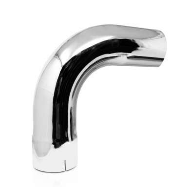 90 Degree 5" ID-OD Chrome Exhaust Elbow, 11" Legs, 7.5" Center Line Radius