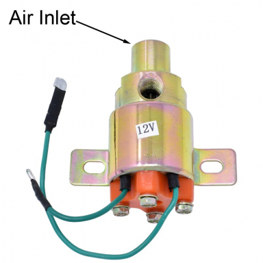 3-Way Solenoid Air Valve, Air Inlet Port Normally Closed, 12 Volts DC