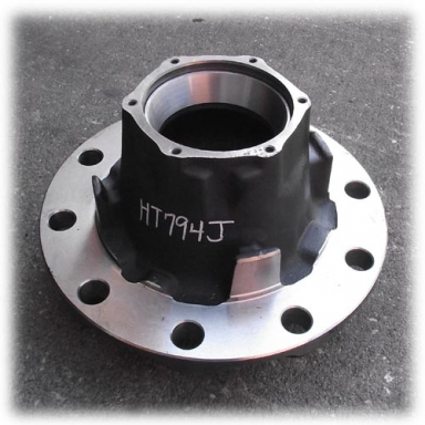 Outboard-Mount Trailer Hub, Use with 3600A Drum, ABS, No Studs, Bearings: HM218248/HM212049