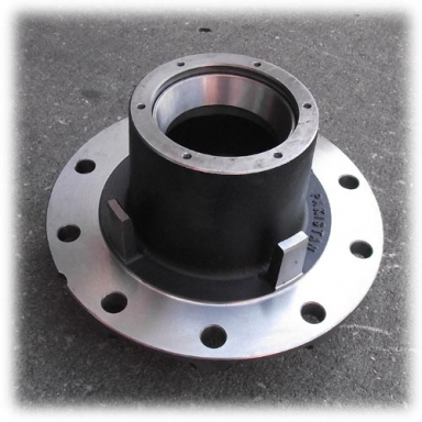 Outboard-Mount Trailer Hub, Use 3600A Drum, ABS, No Studs, Bearings: HM218248/HM212049, Stud-Piloted