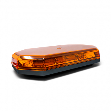 Mini Light Bar Warning Light, Amber Lens, Amber LED's, Magnet Mount, 10 Function