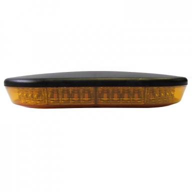 Mini Light Bar Warning Light, Amber Lens, Amber LED's, Permanent Mount, 20 Functions