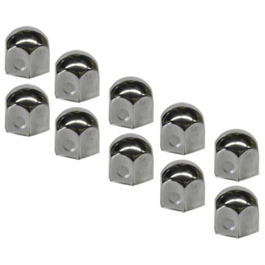 Ten 1.5" x 1.5" Stainless Steel Lug Nut Covers
