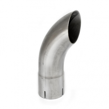 3-1/2" ID x 12" Length, Curved Top, Aluminized Exhaust Tail Pipe