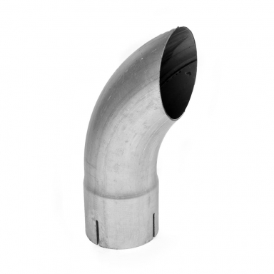 4" ID x 12" Length, Curved Top, Aluminized Exhaust Stack