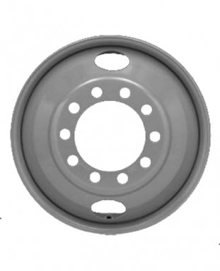 Stud Piloted 24.5" X 8.25" Steel 10-Hole Wheel, White