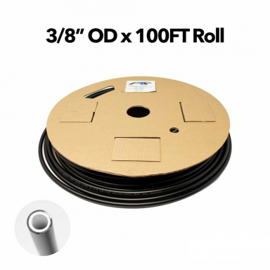 3/8" OD Black Nylon Air Brake Tubing, 100' Roll