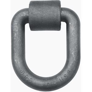 Forged D-Ring with Weld-On Mounting Bracket, 1" Dia. Ring, 15,586 lbs. WLL