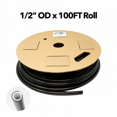 1/2" O.D. Black Nylon Air Brake Tubing, 100' Roll