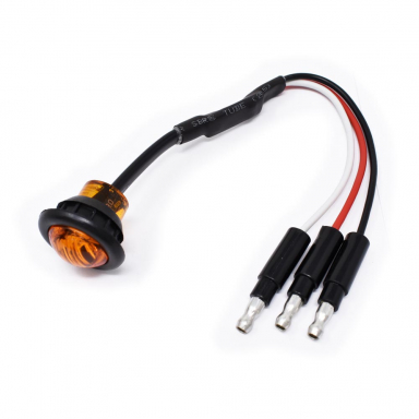 Dual Function 3 LED Stop-Tail-Turn/Marker Light, Amber Lens, Amber LEDs, 0.75" Round