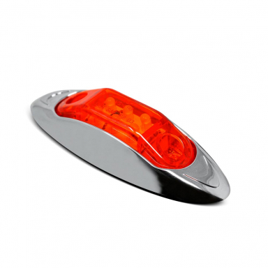 Red 4.1 Inch Oval LED Marker Light, Red Lens, 12 VDC