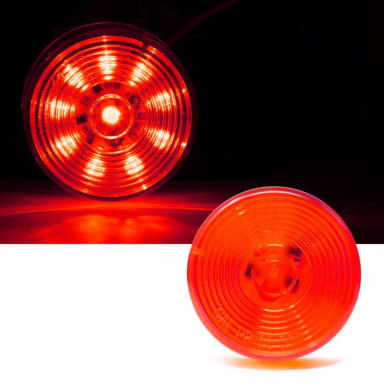 2" Round Red LED Clearance/Marker Light With Starburst Pattern, 10 LEDs