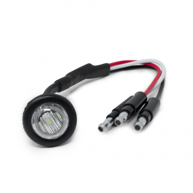 Dual Function 3 LED Stop-Tail-Turn/Marker Light, Clear Lens, White LEDs, 0.75" Round