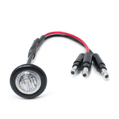 Dual Function 3 LED Stop-Tail-Turn/Marker Light, Clear Lens, Red LEDs, 0.75" Round