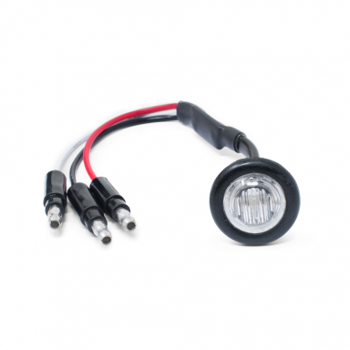 Dual Function 3 LED Stop-Tail-Turn/Marker Light, Clear Lens, Amber LEDs, 0.75" Round