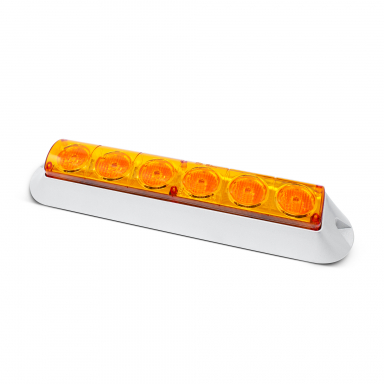 Surface-Mount Amber Warning Light, 10-30 Volts DC, 12-1/8" Long