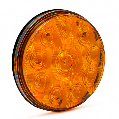 10 LED Turn Signal Light, Amber Lens, Amber LEDs, 4" Round