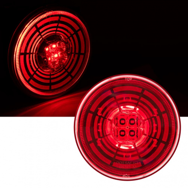 Tunnel Vision LED Stop-Tail-Turn Light, Red Lens, Red LEDs, 4" Round