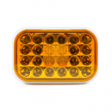 Rectangular Pearl Style Turn Signal Light With 24 Amber LEDs