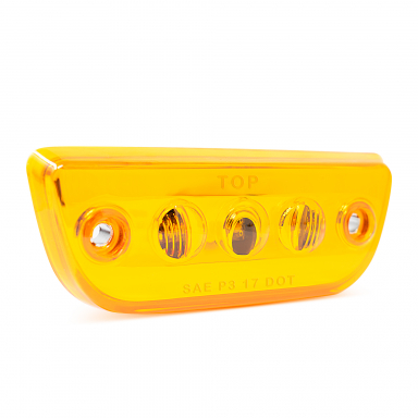 3 LED Visor Lamp, Replaces Peterbilt P54-1221-300 & P54-1255-300, Amber Lens, Amber LEDs