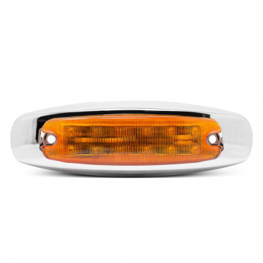 Peterbilt Amber LED Side Marker Light With Chrome Bezel