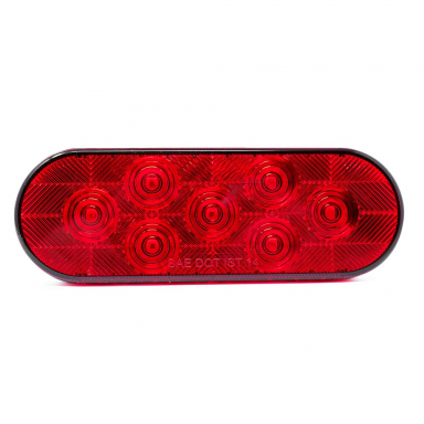 7 LED Stop-Tail-Turn Signal Light, Red Lens, Red LEDs, 10-30 Volts, 6" Oval