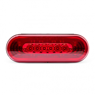 Tunnel Vision LED Stop-Tail-Turn Light, Red Lens, Red LEDs, 6" Oval